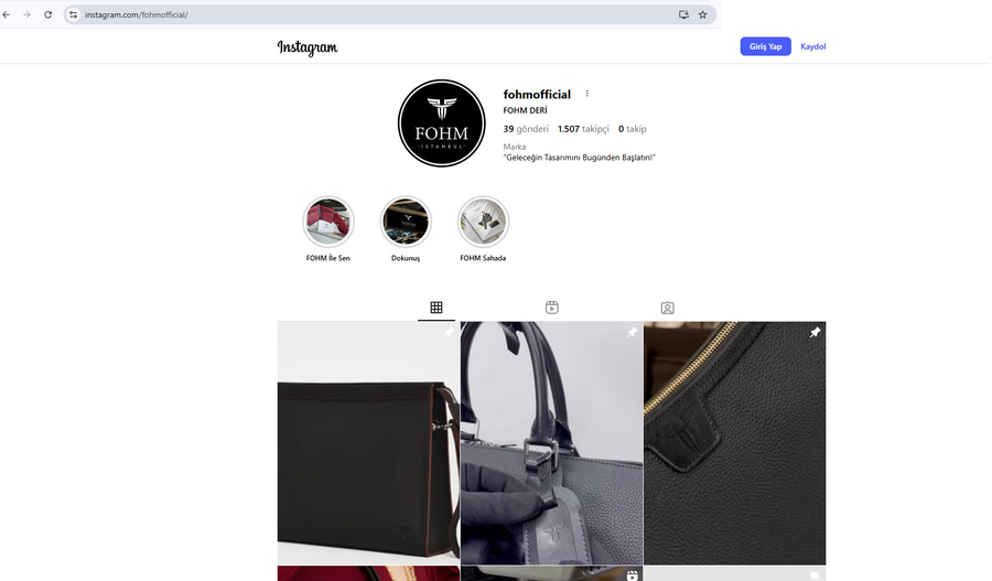 FOHM Instagram profili