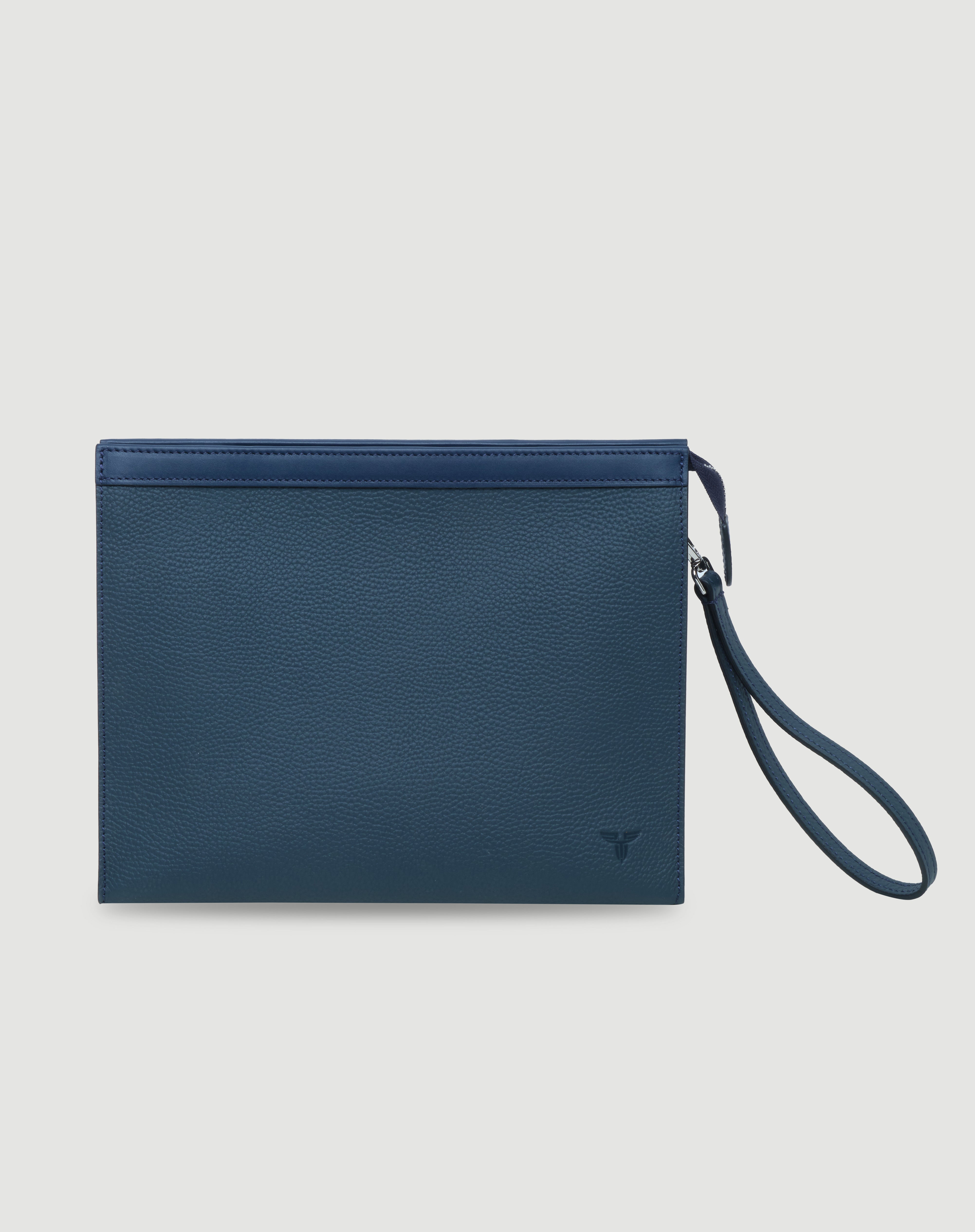 Lacivert deri clutch çanta, sade ve şık tasarım, FOHM deri ürünleri