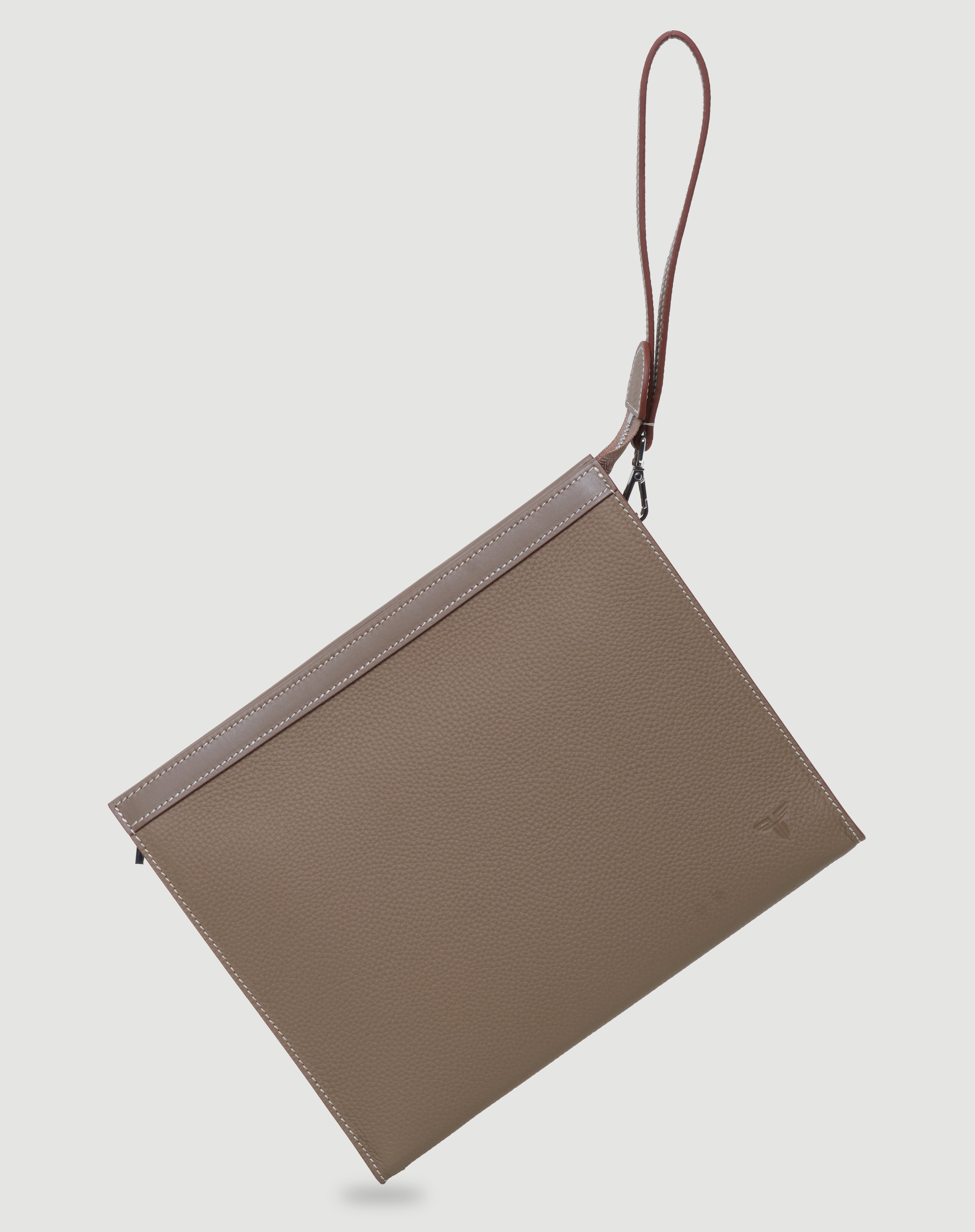 Bej deri el portföyü, minimal ve şık tasarım, FOHM deri çanta