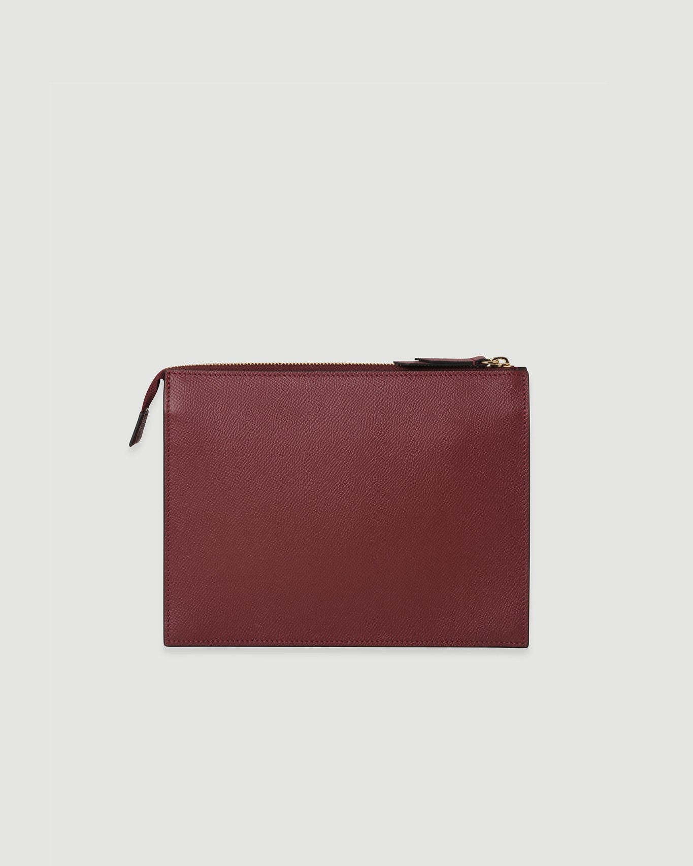 Bordo renkli, altın detaylı, dikdörtgen formda FOHM deri kadın çanta